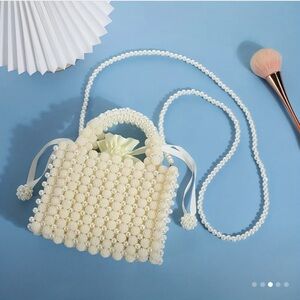 Cream Beaded Clutch with Vintage Charm